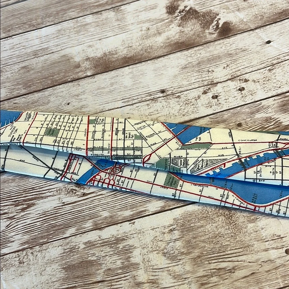 New York City MP NYC Statue of Liberty Unique Map Print Tie